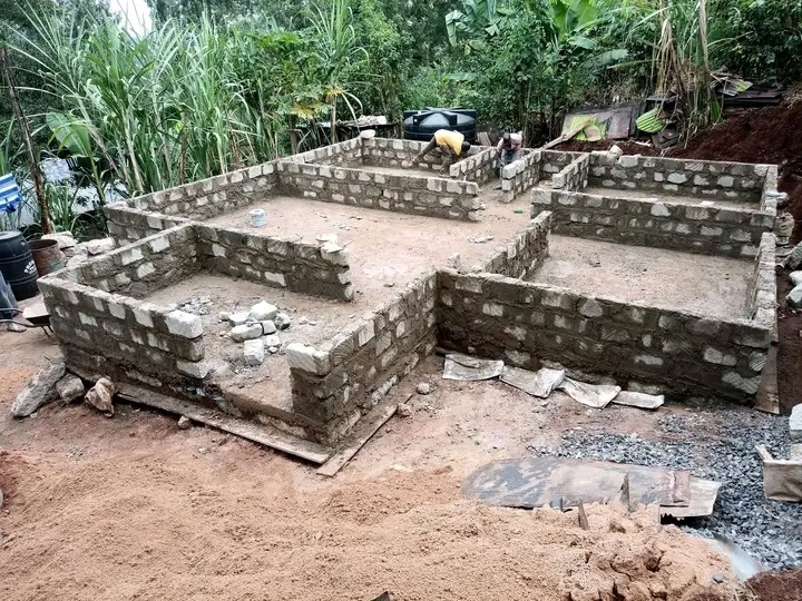 Toshe Ujenzi Works Limited stone wall foundation layout in progress